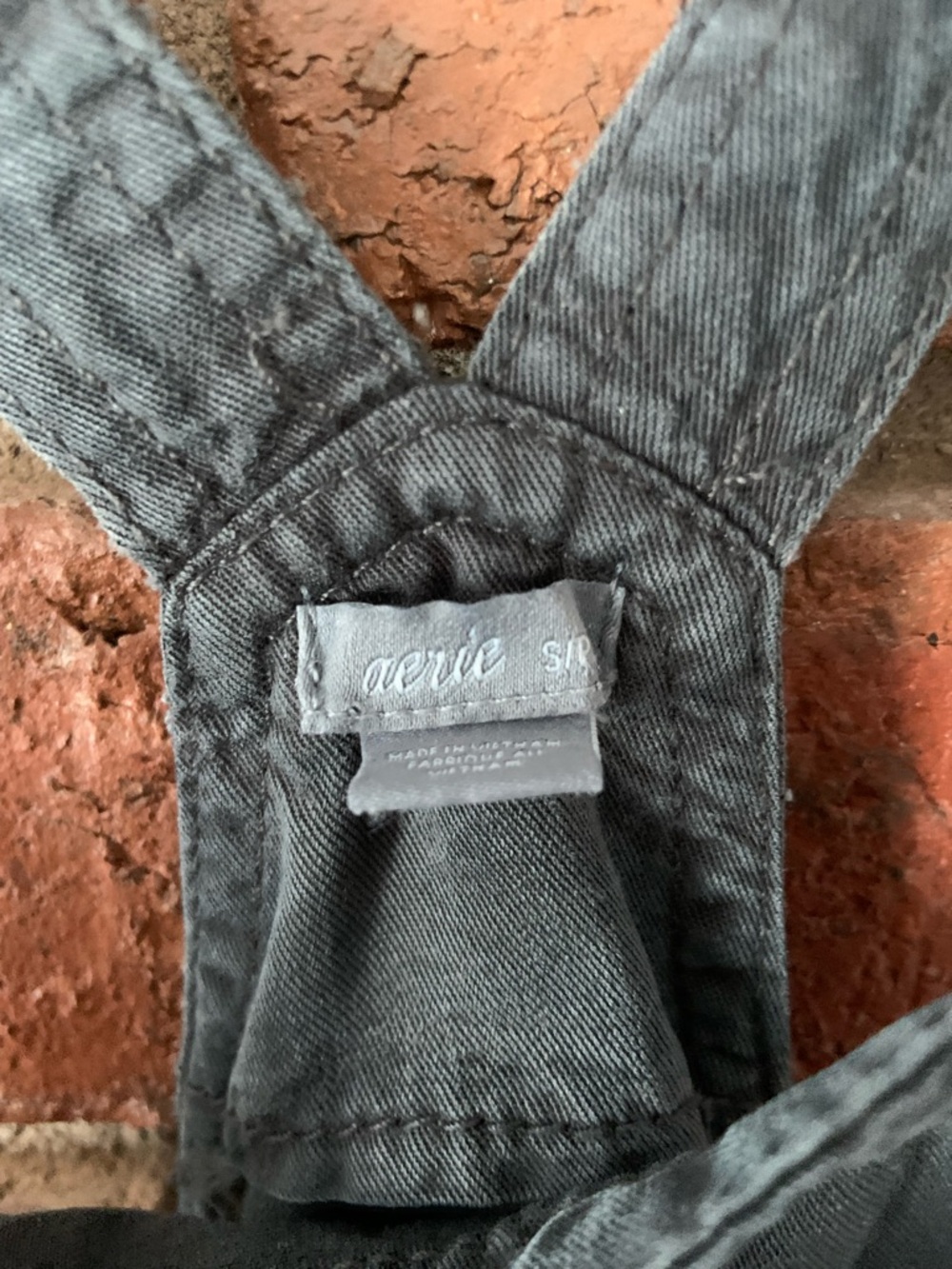 Aerie Women’s Charcoal Gray Tie Casual Overalls - Picture 2 of 8